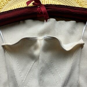 H&M cotton ribbed sheath style dress - Women’s small - light cream yellow